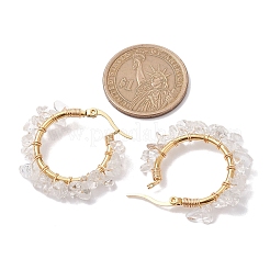 Natural Quartz Crystal Hoop Earring&nbsp;EJEW-JE05709-03