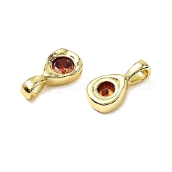 Teardrop Brass Micro Pave Cubic Zirconia Charms&nbsp;KK-C134-04G