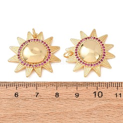 Brass Micro Pave Cubic Zirconia Pendants&nbsp;CU-CBA2F11-24B-G