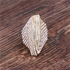 316L Stainless Steel Micro Pave Clear Cubic Zirconia Finger Rings for Women&nbsp;FS-WG06BF3-01