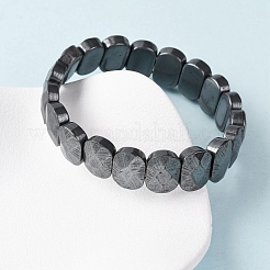 Oval Non-magnetic Synthetic Hematite Beads Stretch Bracelets for Unisex&nbsp;BJEW-Z149-05A