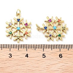 Rack Plating Brass Micro Pave Colorful Grade AAA Cubic Zirconia Pendants&nbsp;X-KK-M280-05G