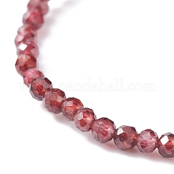 3mm Natural Garnet Beads Stretch Bracelet for Girl Women&nbsp;BJEW-JB07284-03