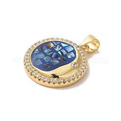 Rack Plating Brass Micro Pave Cubic Zirconia Pendants&nbsp;KK-K385-62G