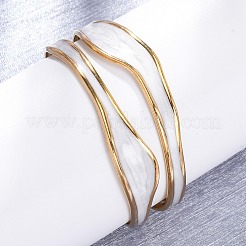 304 Stainless Steel Enamel Bangles for Women&nbsp;BJEW-D306-04G