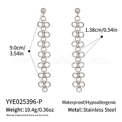 304 Stainless Steel Clover Tassel Stud Earrings&nbsp;RO2718-2