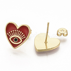 Brass Enamel Stud Earrings&nbsp;EJEW-S208-052