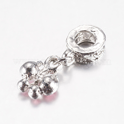 Alloy Rhinestone European Dangle Charms&nbsp;PALLOY-F199-44E
