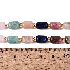 Natural Sodalite & Rhodonite & Prehnite & Amethyst & Rose Quartz & Flower Amazonite & Sunstone Beads Strands&nbsp;G-Q614-02A-02