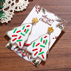 Christmas Tree Acrylic Dangle Stud Earrings&nbsp;FS-WGE625B-01