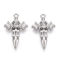 Alloy with Rhinestone Pendants&nbsp;X-PALLOY-N176-12P-NR
