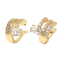 Brass Micro Pave Cubic Zirconia Cuff Earrings for Women&nbsp;CU-CBAE7DF-18G