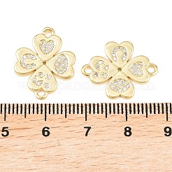 Saint Patrick's Day Brass Micro Pave Clear Cubic Zirconia Clover Pendants&nbsp;KK-C162-090G