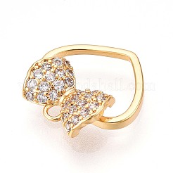 Brass Micro Pave Cubic Zirconia Charms&nbsp;KK-N261-01G