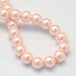 Baking Paint Pearlized Glass Pearl Round Bead Strands&nbsp;HY-Q003-6mm-05