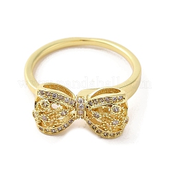 Rack Plating Brass Micro Pave Cubic Zirconia Finger Ring&nbsp;RJEW-C072-33D-G