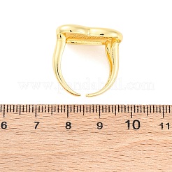 Brass Micro Pave Clear Cubic Zirconia Cuff Rings for Women&nbsp;RJEW-U047-16G