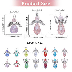 28Pcs 14 Style Electroplate Glass Pendants&nbsp;FIND-CA0007-83