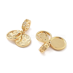Rack Plating Brass Micro Pave Clear Cubic Zirconia Ruropean Dangle Charms&nbsp;KK-C063-11G