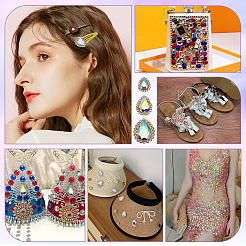 Teardrop Alloy Glass Sew on Rhinestone&nbsp;FIND-FG0004-28A