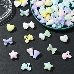 60Pcs 6 Styles UV Plating Acrylic Beads&nbsp;MACR-YW0003-71