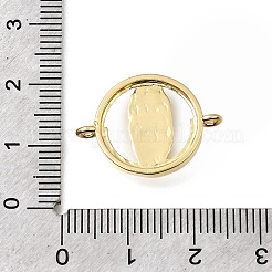 Religion Brass Micro Pave Clear Cubic Zirconia Connector Charms&nbsp;KK-G602-07G-12