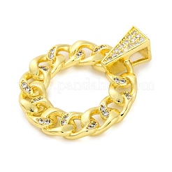 Rack Plating Brass Micro Pave Cubic Zirconia Pendants&nbsp;KK-M021-08G-01