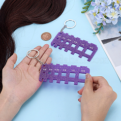 2Pcs Acrylic Ruler and 2Pcs Iron Split Key Rings&nbsp;AJEW-PH0007-94B