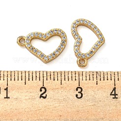 Rack Plating Brass Micro Pave Clear Cubic Zirconia Charms&nbsp;KK-Z045-14G