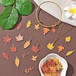 50Pcs 25 Styles Autumn Theme Alloy Enamel Pendants&nbsp;ENAM-CJ0006-65