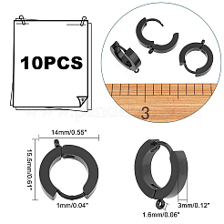 10Pcs 304 Stainless Steel Huggie Hoop Earrings Findings&nbsp;STAS-UN0034-56