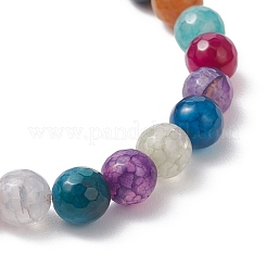 Dyed & Heated Natural Dragon Veins Agate Beads Stretch Bracelets for Women&nbsp;BJEW-JB13102