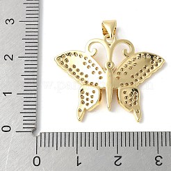 Brass Micro Pave Clear Cubic Zirconia Pendants&nbsp;ZIRC-I071-13G