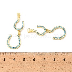 Brass Micro Pave Sky Blue Cubic Zirconia Pendants&nbsp;CU-CBA9CBD-12G