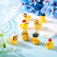 8Pcs 4 Styles Resin Pendants&nbsp;RESI-TA0004-91