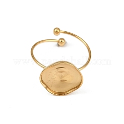 Real 18K Gold Plated 304 Stainless Steel Cuff Ring Components&nbsp;STAS-A191-12A-G