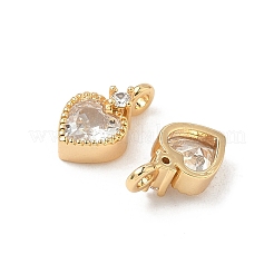 Brass Micro Pave Cubic Zirconia Charms&nbsp;KK-S531-02G-A