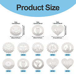 20Pcs 10 Styles 201 Stainless Steel Laser Cut Connector Charms&nbsp;STAS-TA0003-38