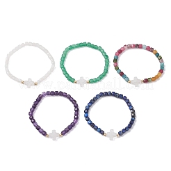 Natural Gemstone Beads Stretch Bracelets for Men Women&nbsp;BJEW-JB12245