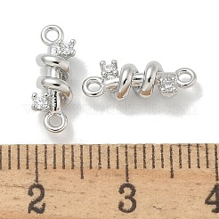 Rack Plating Brass Clear Cubic Zirconia Vortex Connector Charms&nbsp;KK-L224-069P