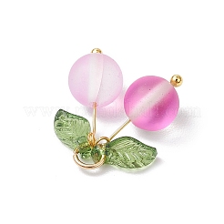 5Pcs 5 Colors Dyed Frosted Synthetic Moonstone Cherry Pendants&nbsp;PALLOY-TA00255