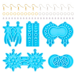 5Pcs 5 Style Moon Phase & Star Pendant Silicone Molds&nbsp;DIY-TA0004-98