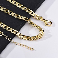 Brass Cuban Link Chain Necklaces for Women&nbsp;NJEW-K282-03G