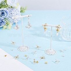 28Pcs 2 Colors Brass Stud Earring Findings&nbsp;KK-BBC0028-66