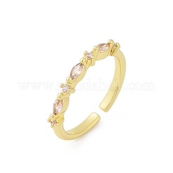 Brass Micro Pave Cubic Zirconia Cuff Rings&nbsp;RJEW-S400-13G