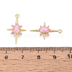 Brass Glass Pendants&nbsp;KK-T049-059G-03
