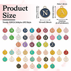 52Pcs 2 Styles Alloy Enamel Pendants&nbsp;ENAM-TA0003-15