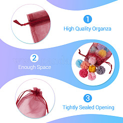50Pcs Organza Bags Jewellery Storage Pouches Wedding Favour Party Mesh Drawstring Gift&nbsp;OP-TA0001-16D