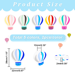 10Pcs 5 Colors Food Grade Eco-Friendly Silicone Focal Beads&nbsp;SIL-NB0001-11
