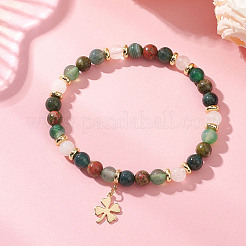 304 Stainless Steel Clover Charm Bracelets&nbsp;BJEW-JB12606-02